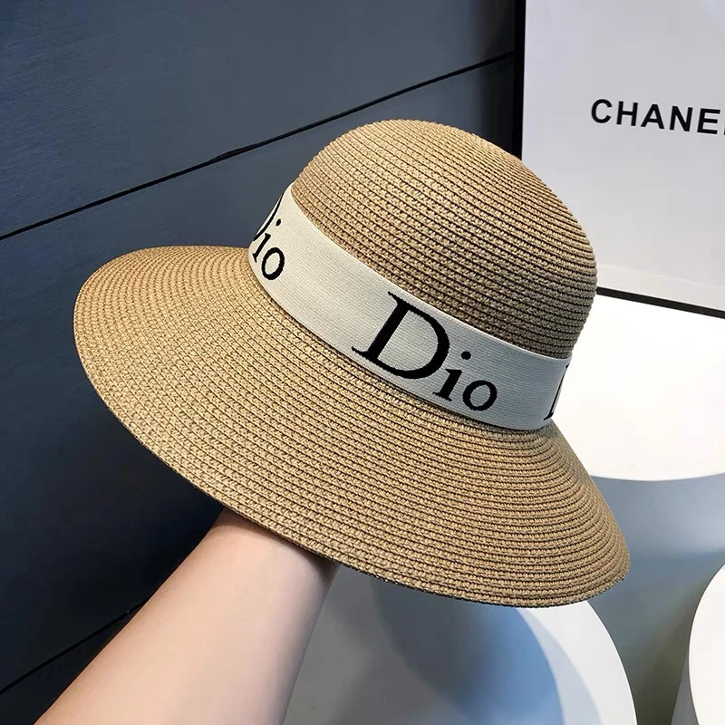 法式赫本风大檐草帽女夏季海边凉帽遮阳防晒帽子显脸小草编太阳帽