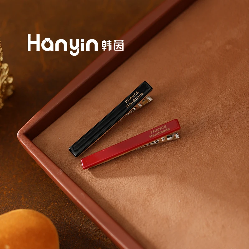 两个装!爆款简约时尚气质一字鸭嘴夹黑红双色化妆夹装饰品ins风