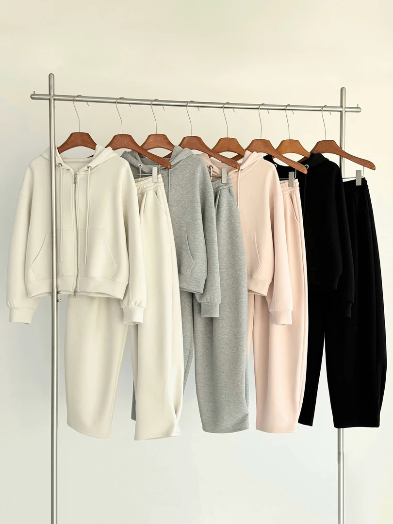 NE春季新款时尚连帽设计感套装9329 Q