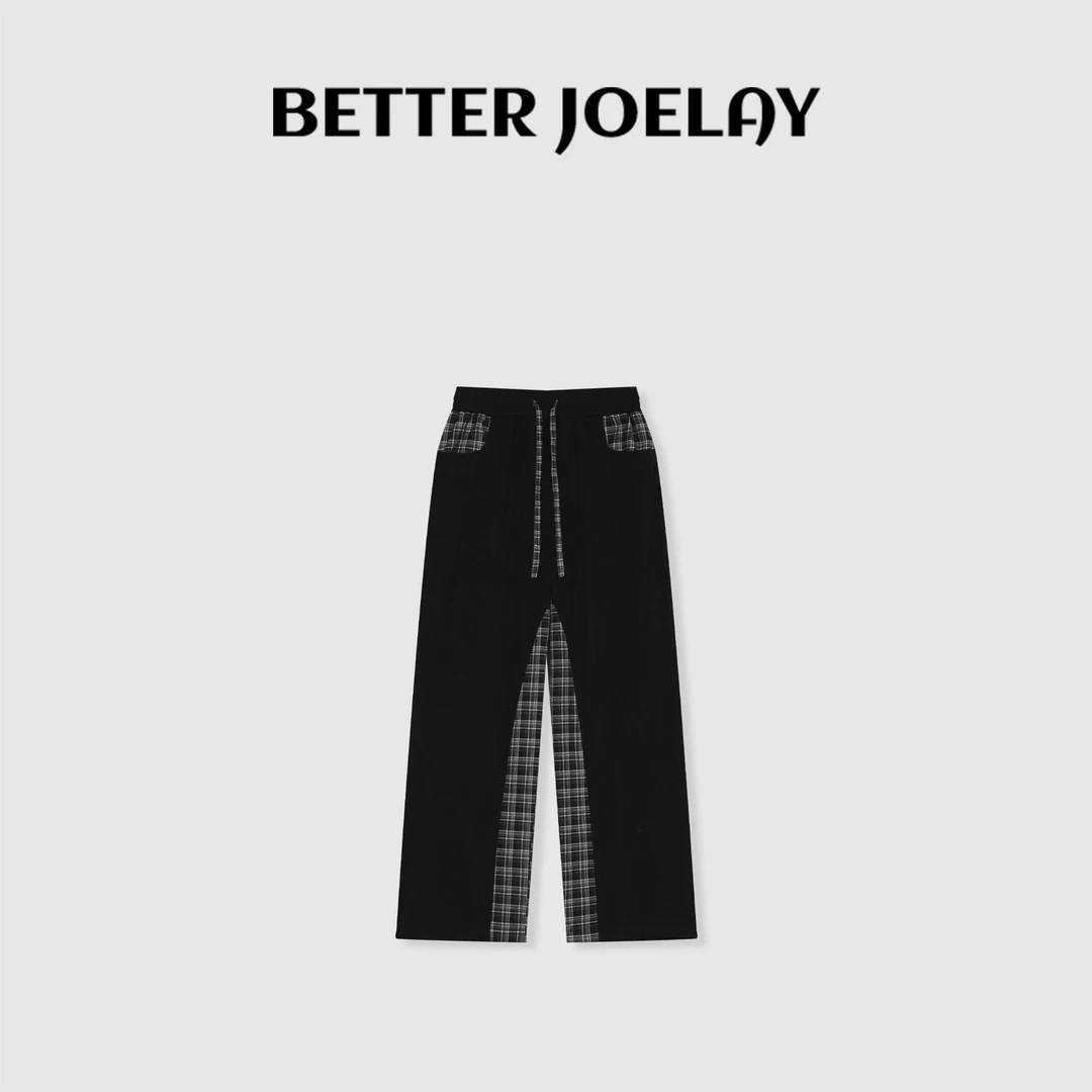 BETTER JOELAY-【格纹调】百搭宽松休闲裤经典垂感格子长裤Z4266