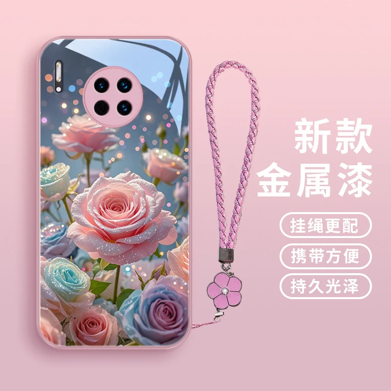 梦幻玫瑰适用华为mate30pro手机壳Mate30高级mate20/20pro可爱女