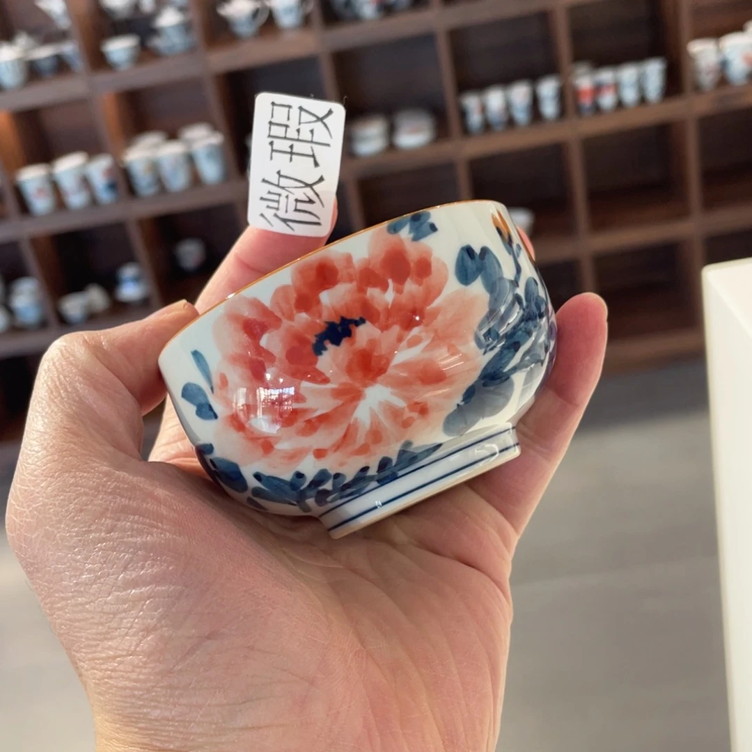 釉下手绘茶具微瑕