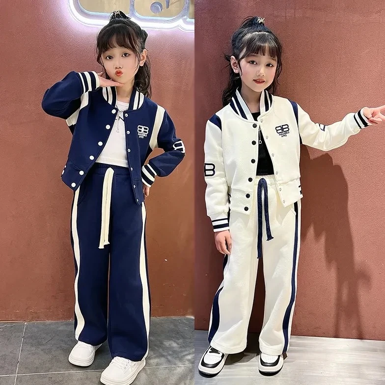 女童套装春秋季2025新款女大童网红时髦童装洋气宽松儿童运动春装