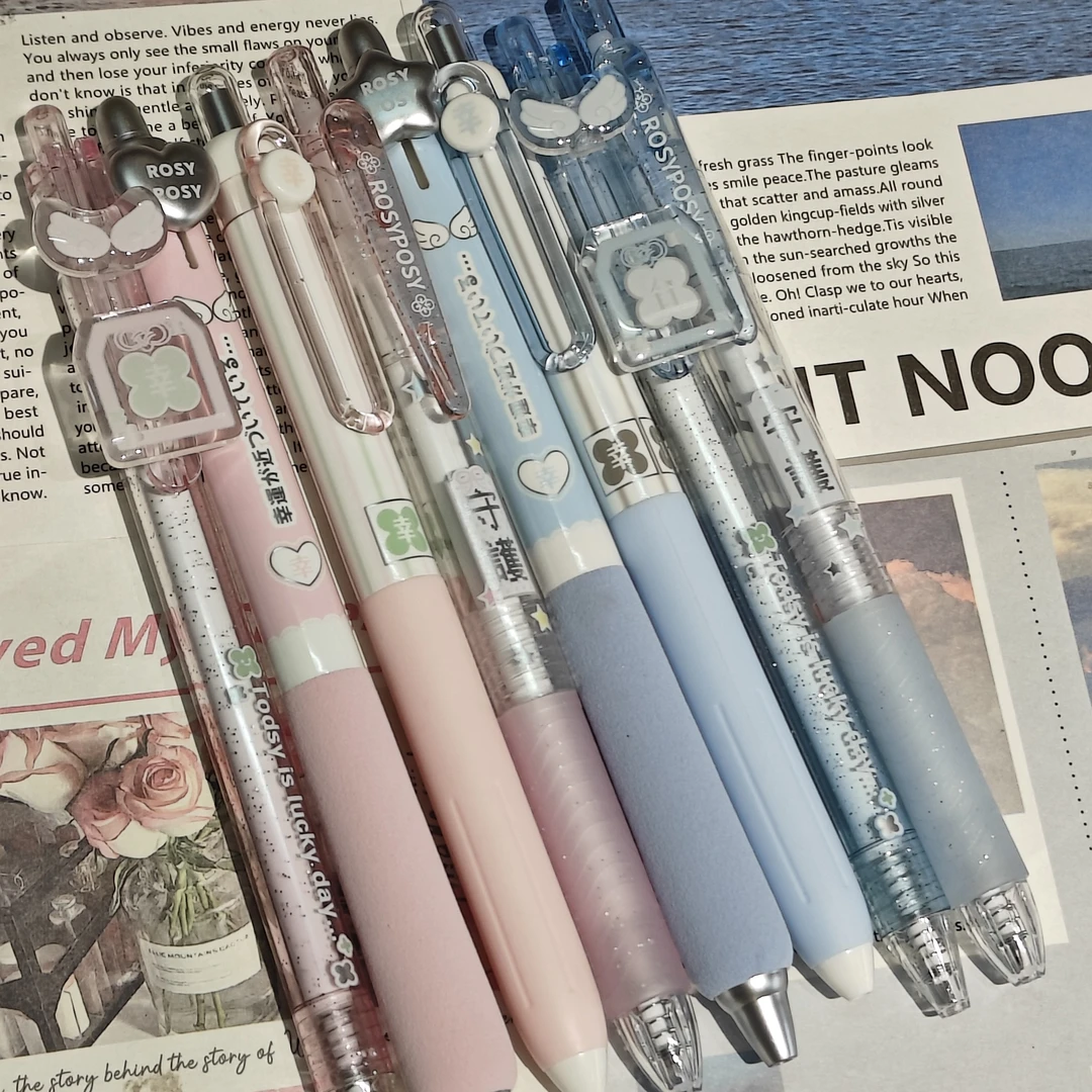 【2套】御守中性笔按动笔高颜值ins风文具黑笔0.5速干顺滑按动书写