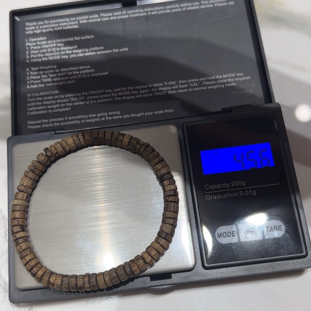 沉香手串正区文莱九分沉片片珠手串4.5克