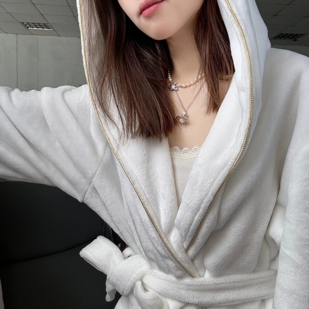 外贸欧美单浴袍外穿新款秋冬时尚宽松家居服保暖冬季女士男士睡袍