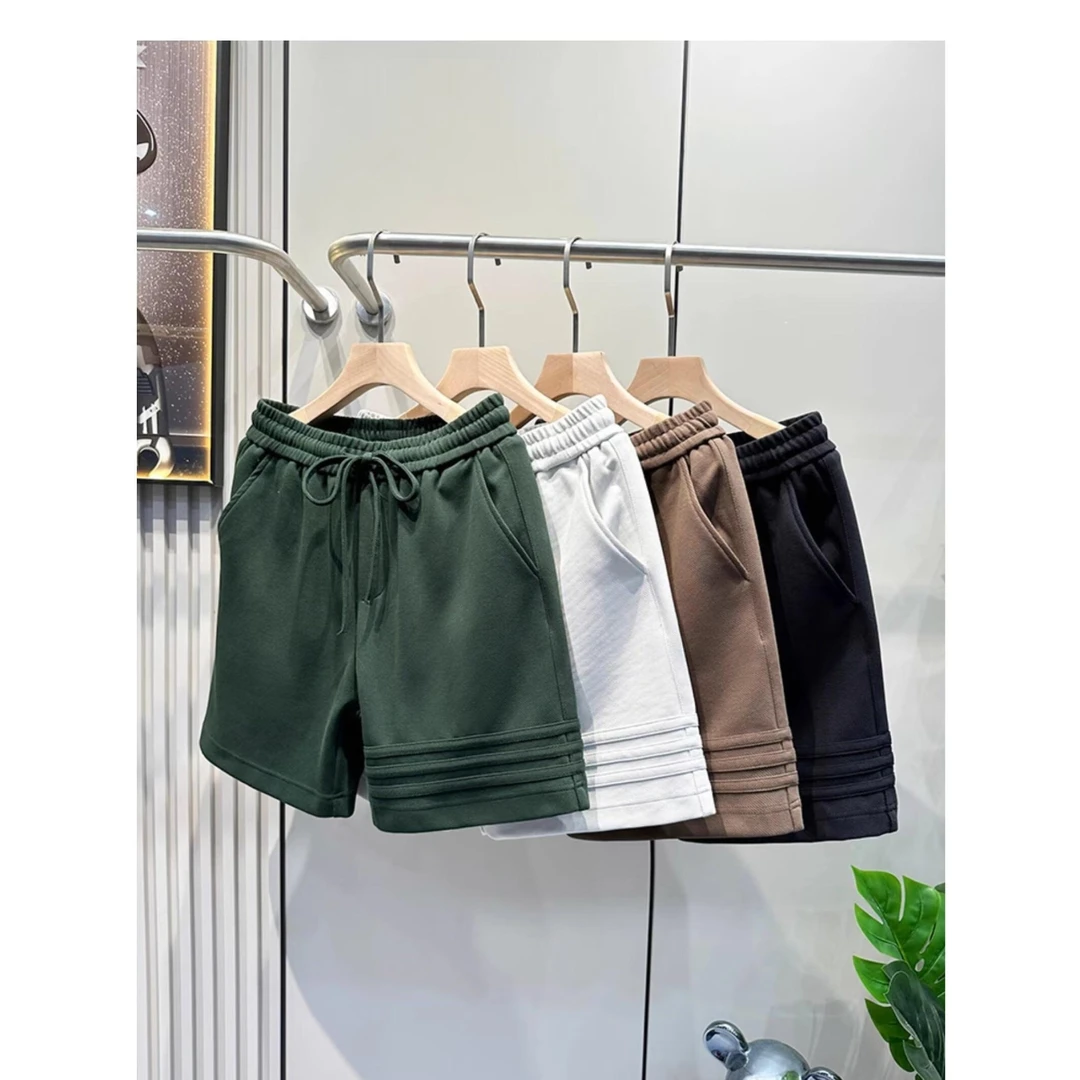 夏季新款美式短裤男潮牌薄款设计感小众宽松大码运动休闲五分裤子