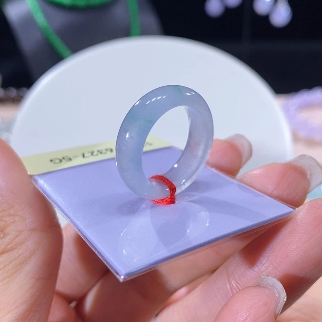 翡翠未镶嵌颈饰翡翠冰飘花戒圈