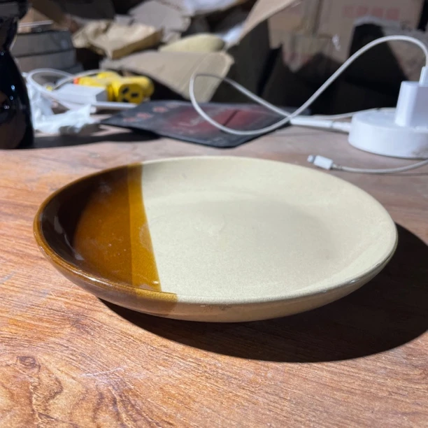 微瑕盘子（到手2只）复古粗陶家用火锅土碗创意加厚耐高温汤碗陶瓷