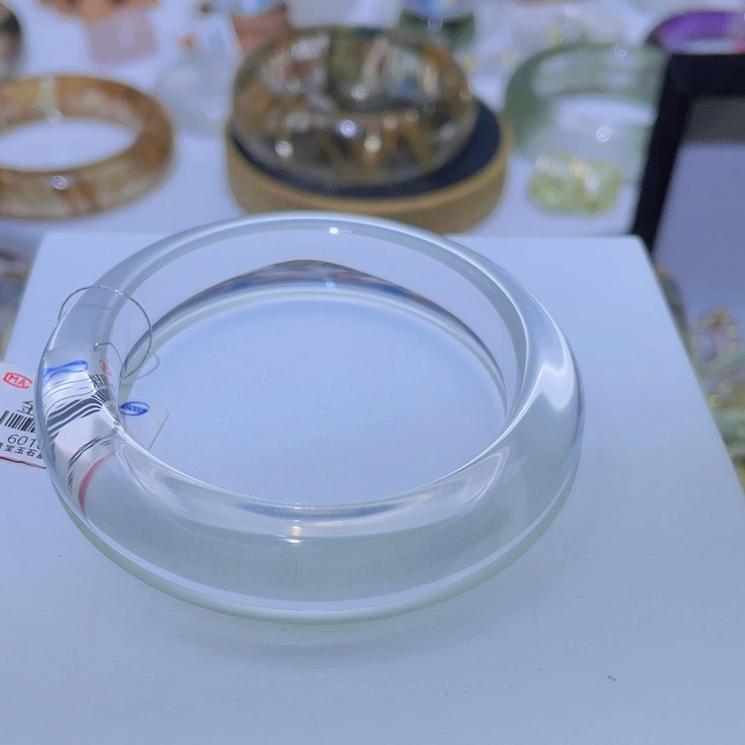 水晶手镯未镶嵌M*天然蓝白晶高货手镯