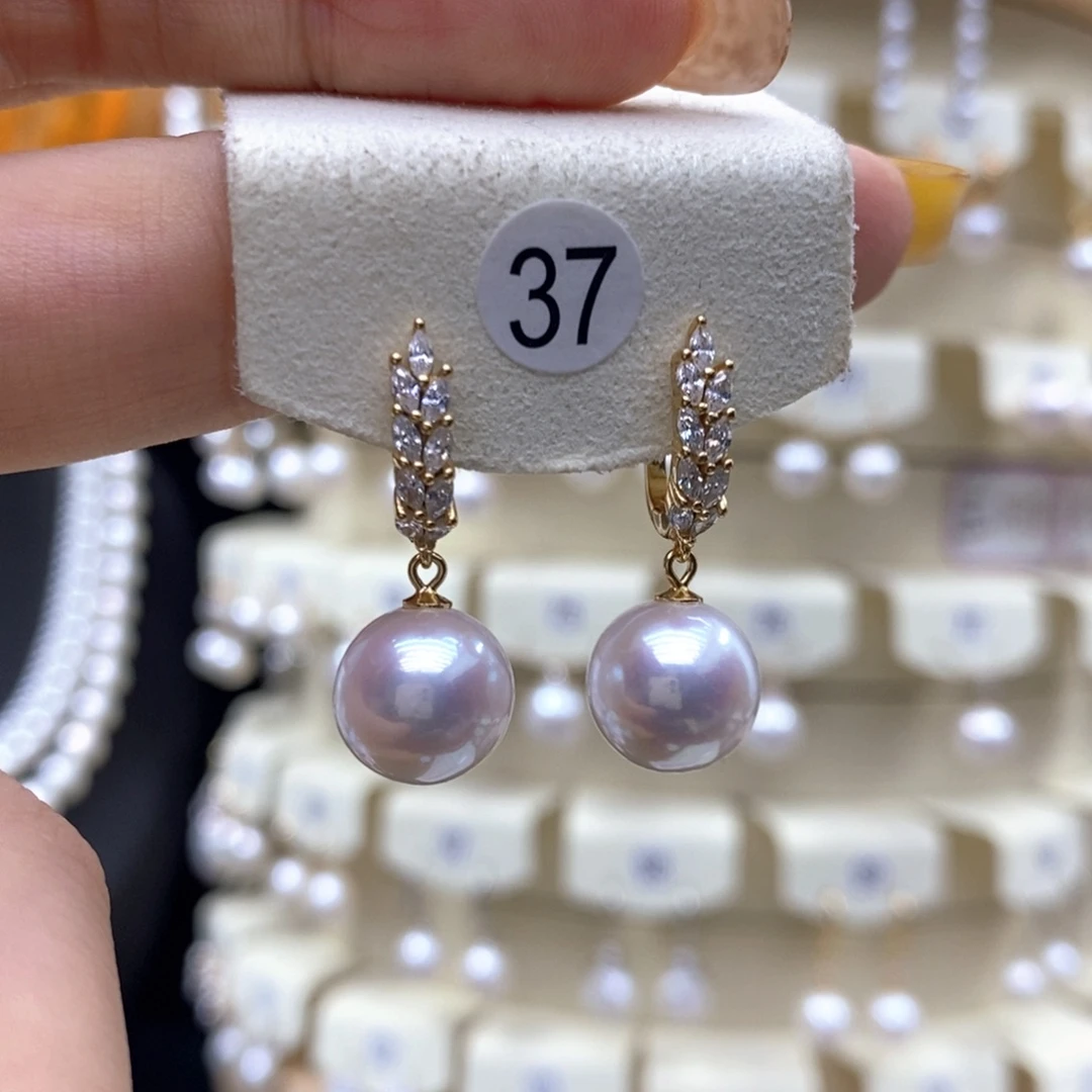 银S925镶嵌耳饰淡水珍珠