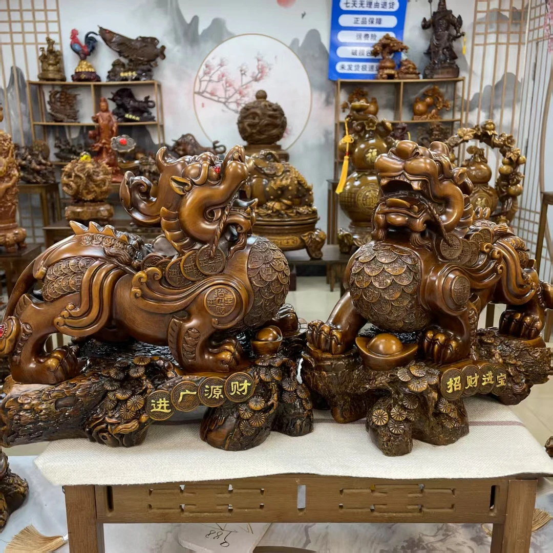 貔貅摆件（一对）家居客厅玄关电视柜乔迁之喜开业门店前台送礼办公