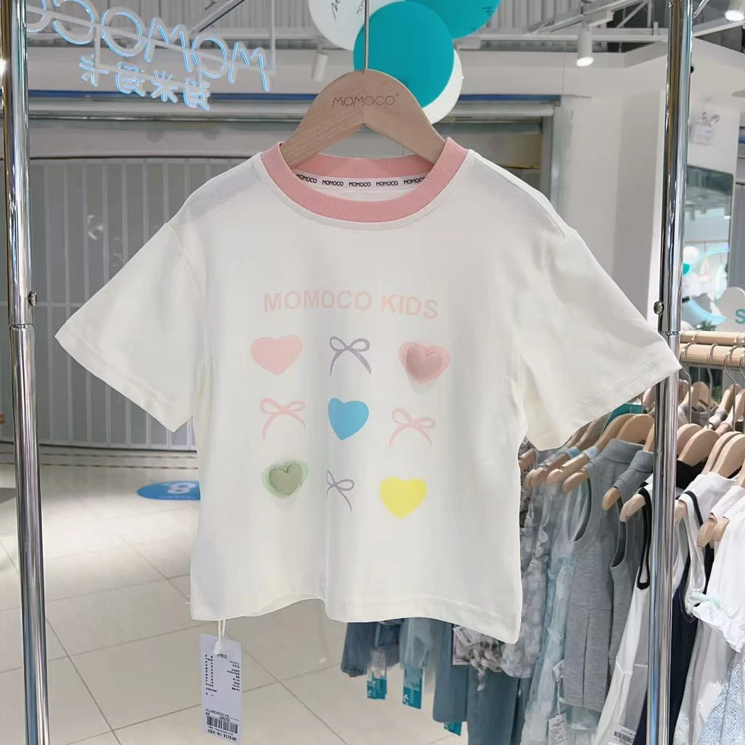 MOMOCO女童儿童夏季百搭洋气卡通可爱印花T恤77630235206
