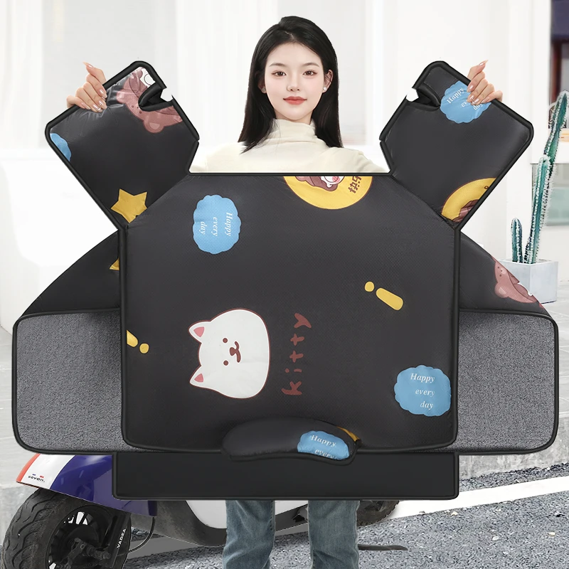 加厚加大加绒防风防水电动车摩托车四季通用冬季保暖挡风被