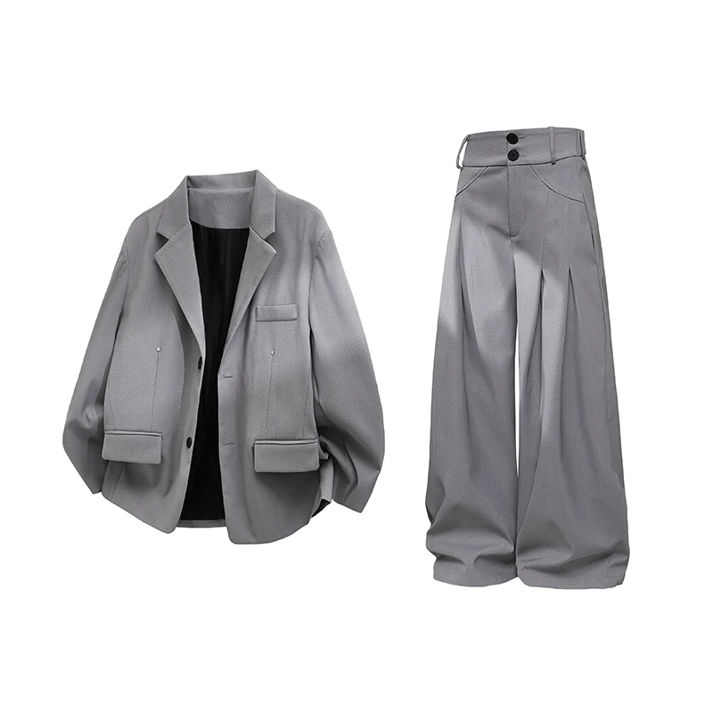 VALVOELITE韩版休闲时尚西装套装外套高级感痞帅宽松韩版西服外套