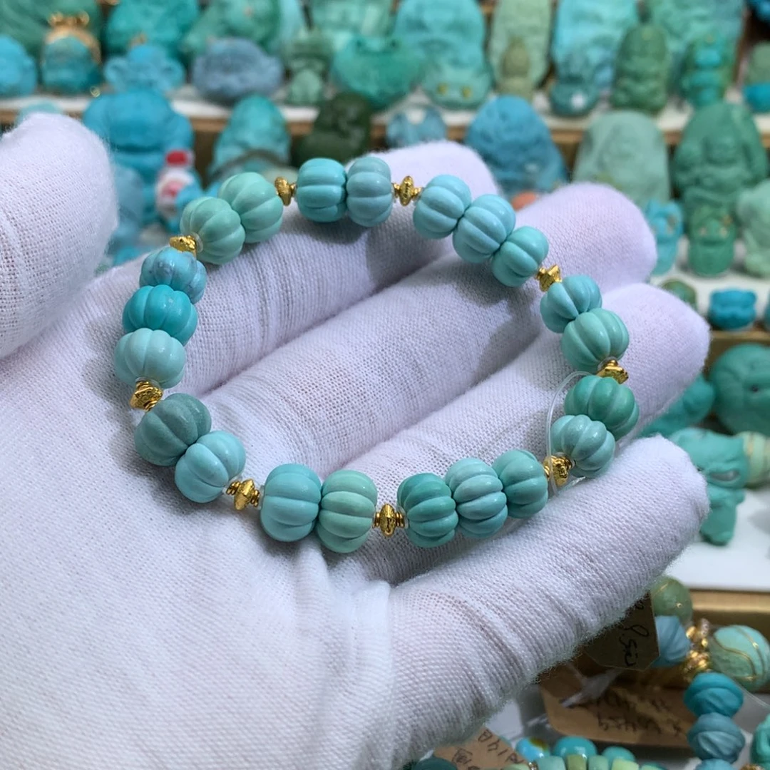 绿松石18K金镶嵌手链