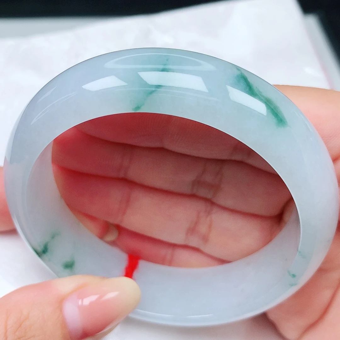 未镶嵌手镯翡翠27冰蓝花轮胎