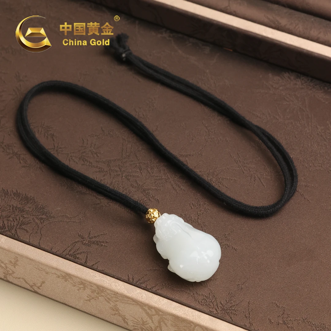 【中国黄金】纳福 | 和田玉*吊坠*18K金镶嵌-X3186-Y