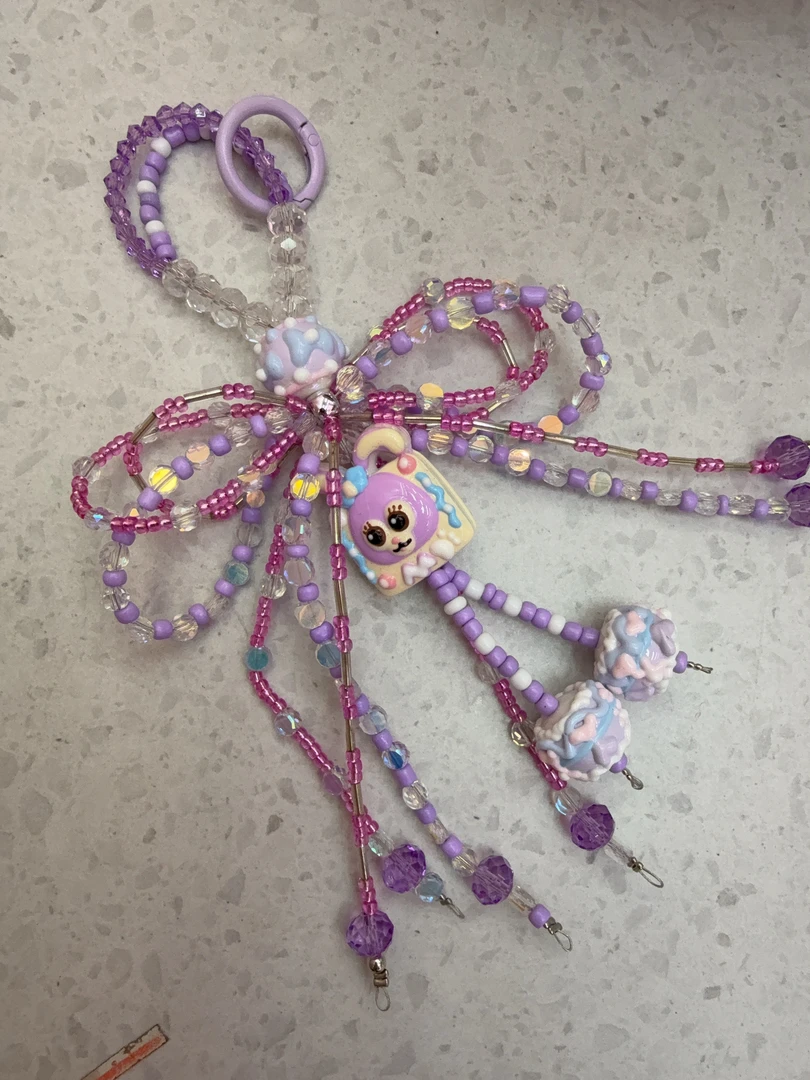 紫色水晶链链发夹