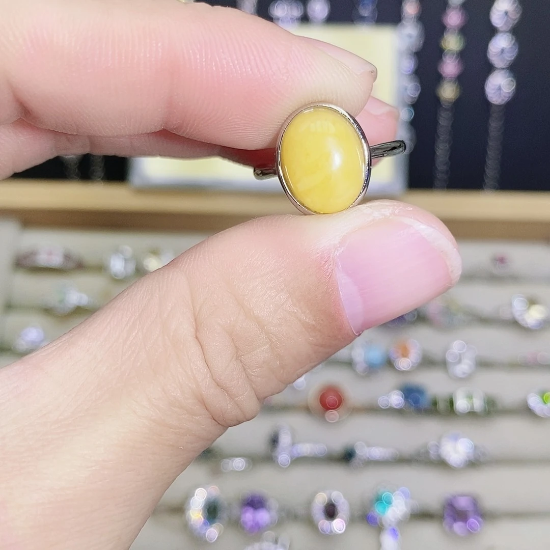 未镶嵌蜜蜡戒指589