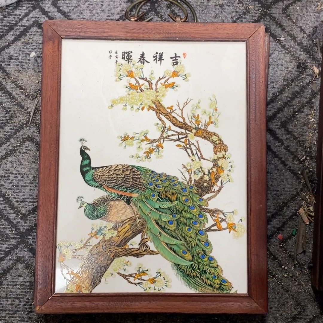 瓷片37*28 景德镇瓷板画柴窑烧制