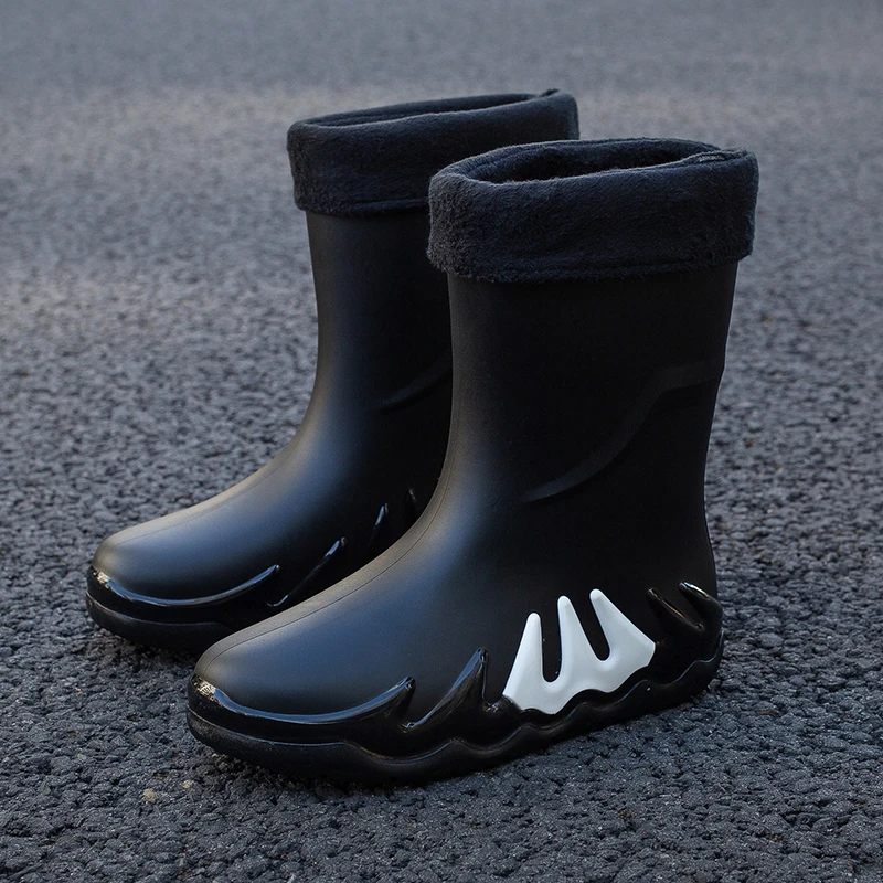 平底韩版男装短筒防水鞋男雨鞋男雨靴户外穿成人防滑男靴耐磨休闲