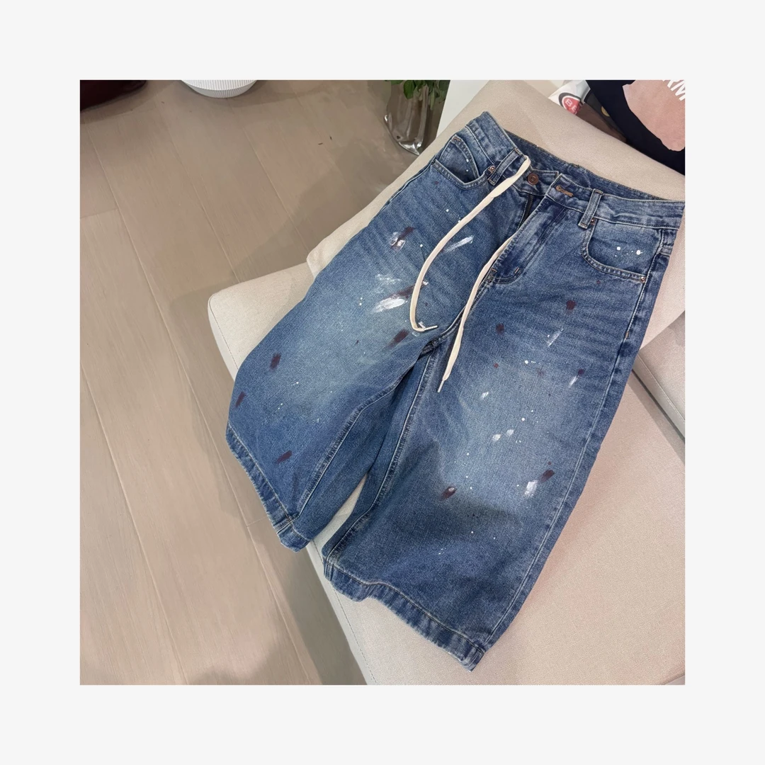 限定款泼墨蓝七分裤（no退no换）