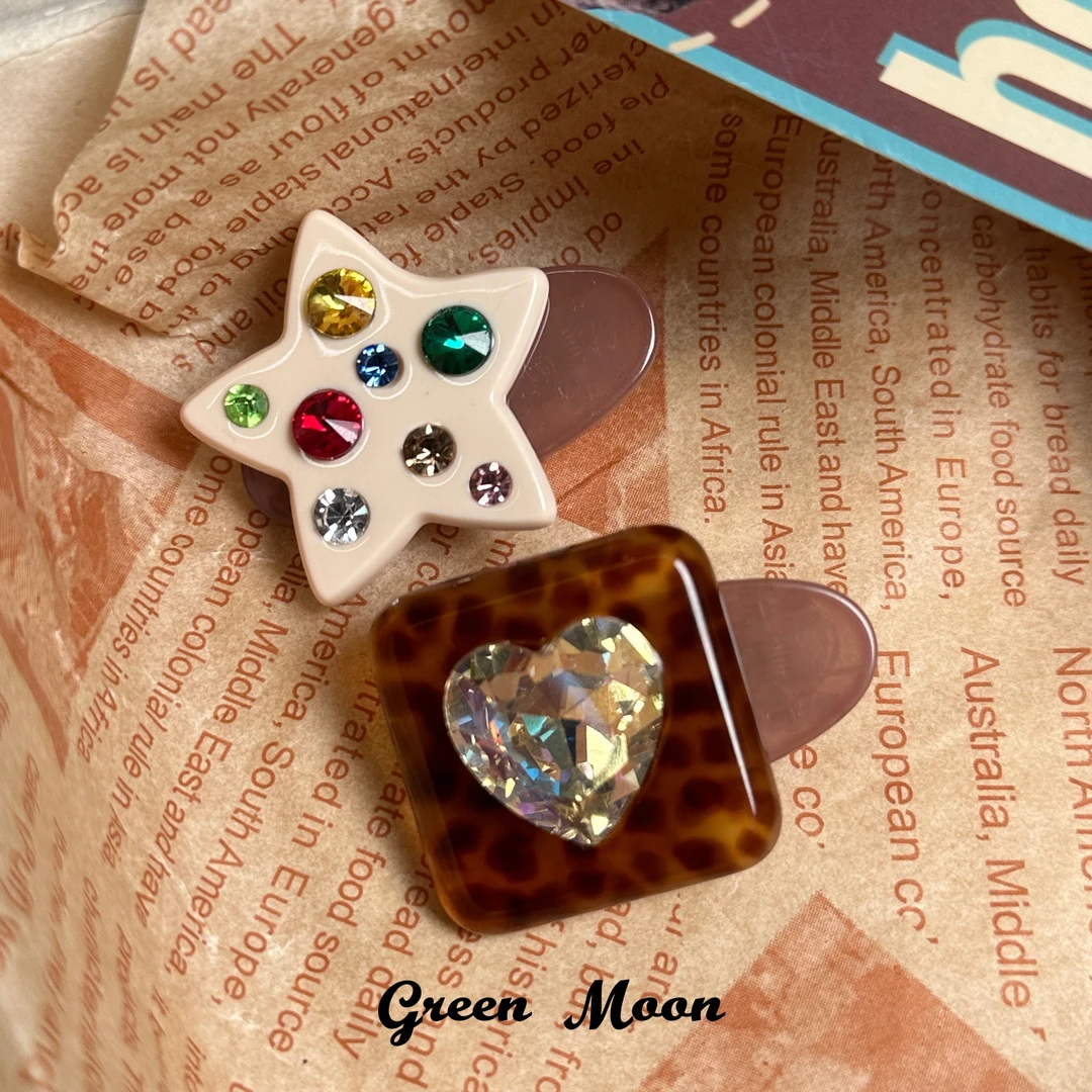 【天真认证】甜酷辣妹可爱五角星发夹原创甜美A076