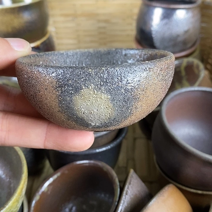 建水紫陶柴烧茶器，放漏炸，0006