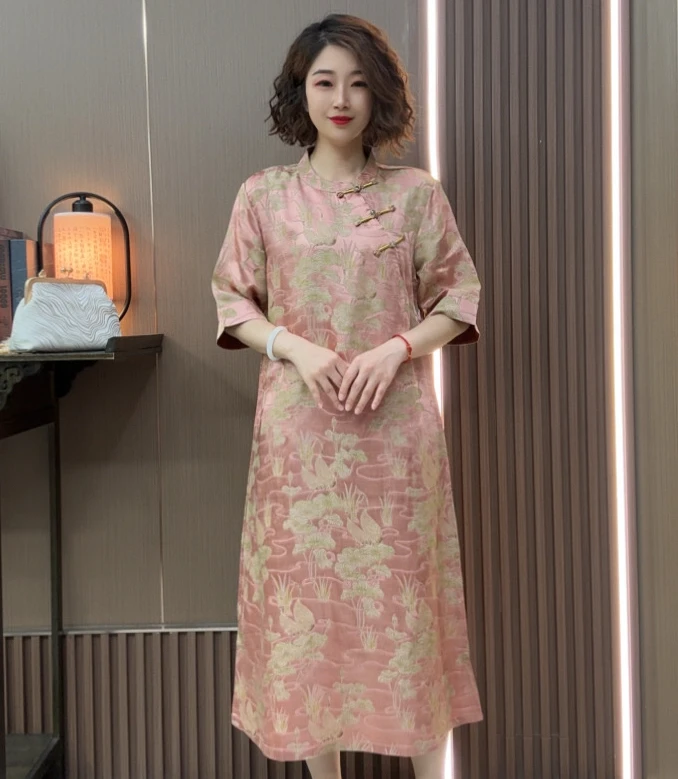 【连理1】新中式改良旗袍连衣裙女夏季新款气质显瘦韩版连衣裙