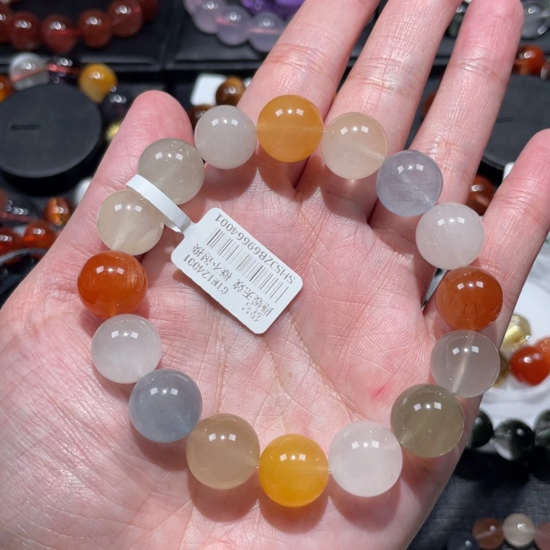 未镶嵌手链水晶彩兔毛12.8mm