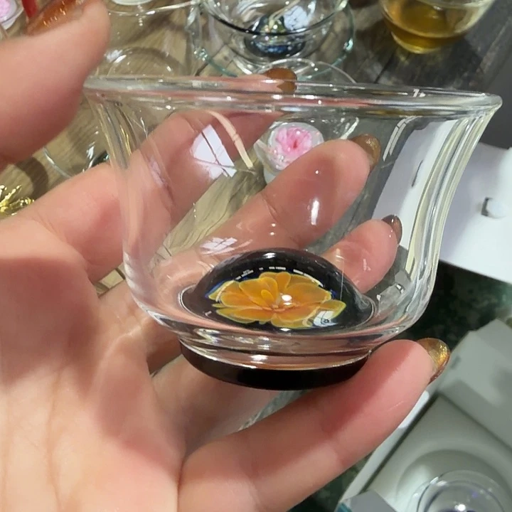 玻璃茶器青杯，黄花语