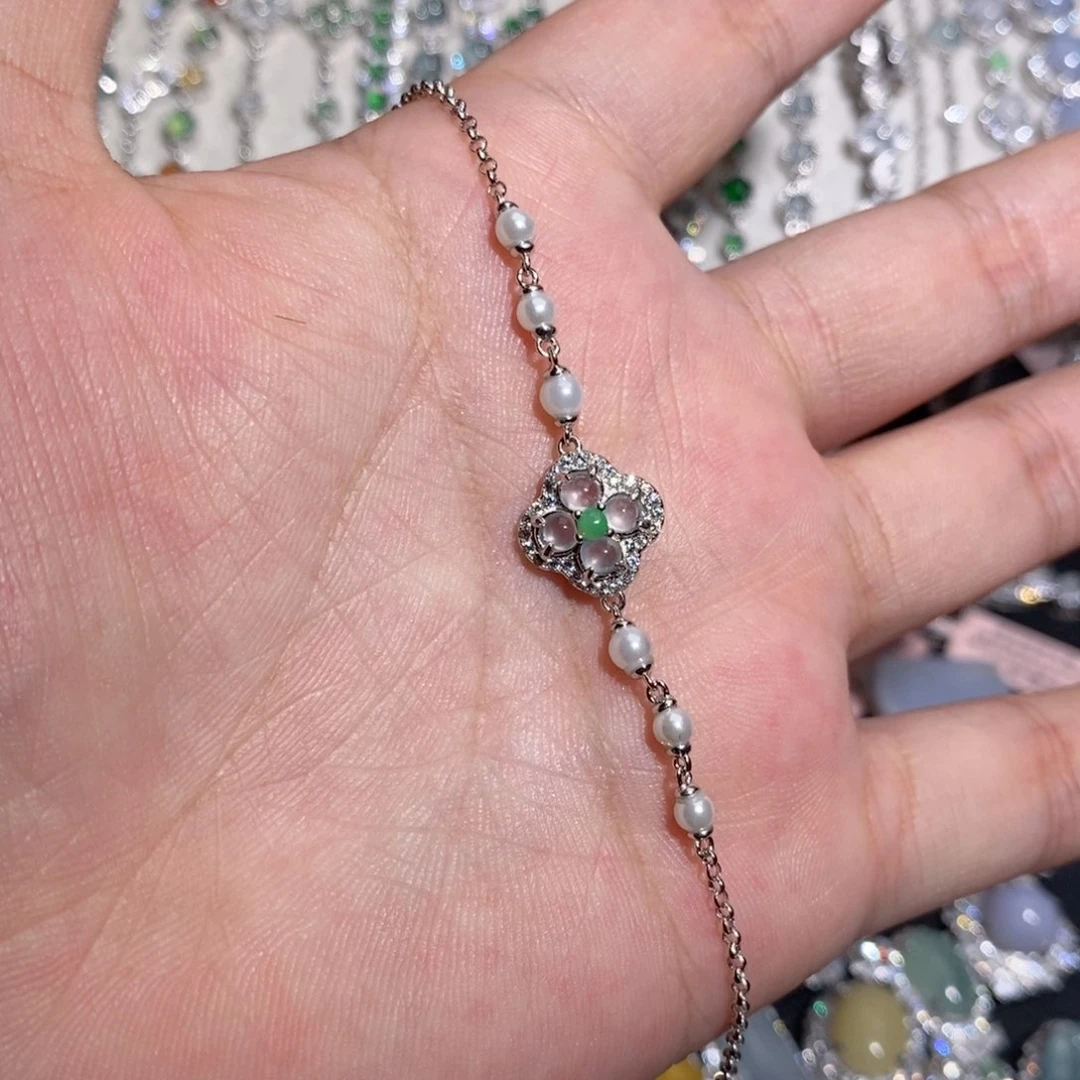 银S925镶嵌手链翡翠n j o