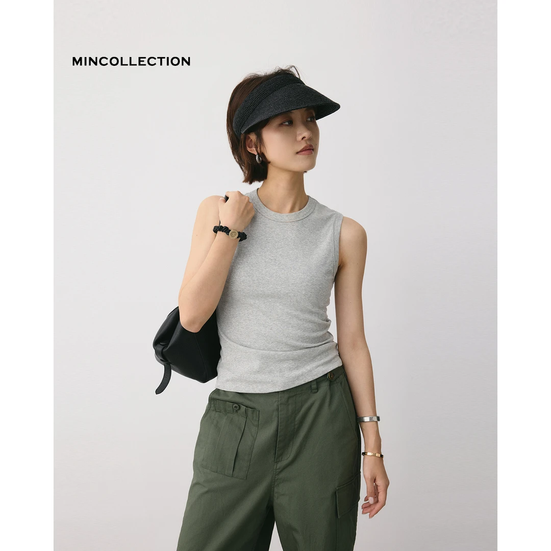 DE Mincollection圆领背心/四面弹精棉正肩修身无袖圆领背50487