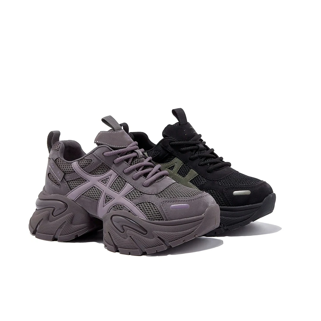 现货！正品真皮网面透气老爹鞋女2025新款冬季加绒百搭休闲运动鞋