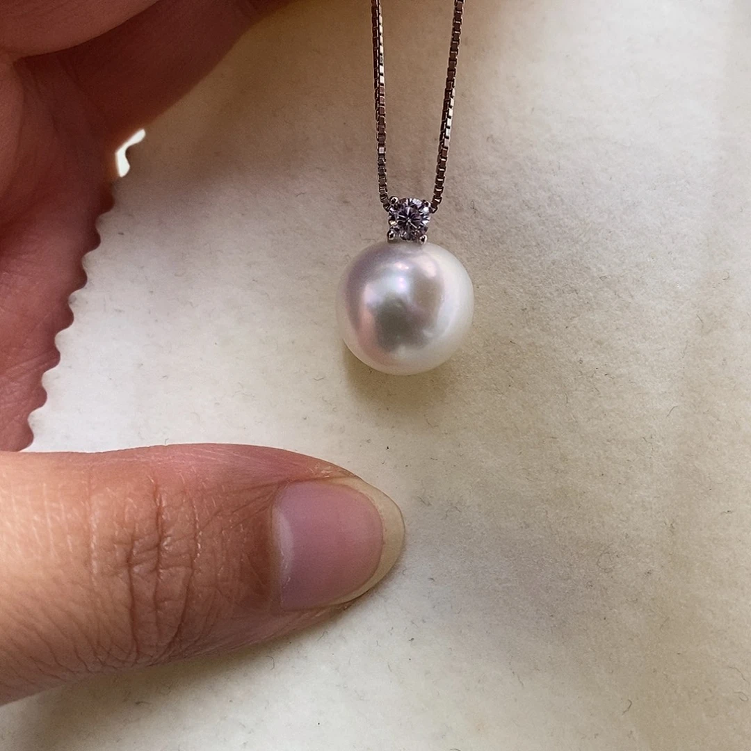 吊坠(不含链)淡水珍珠银S925镶嵌