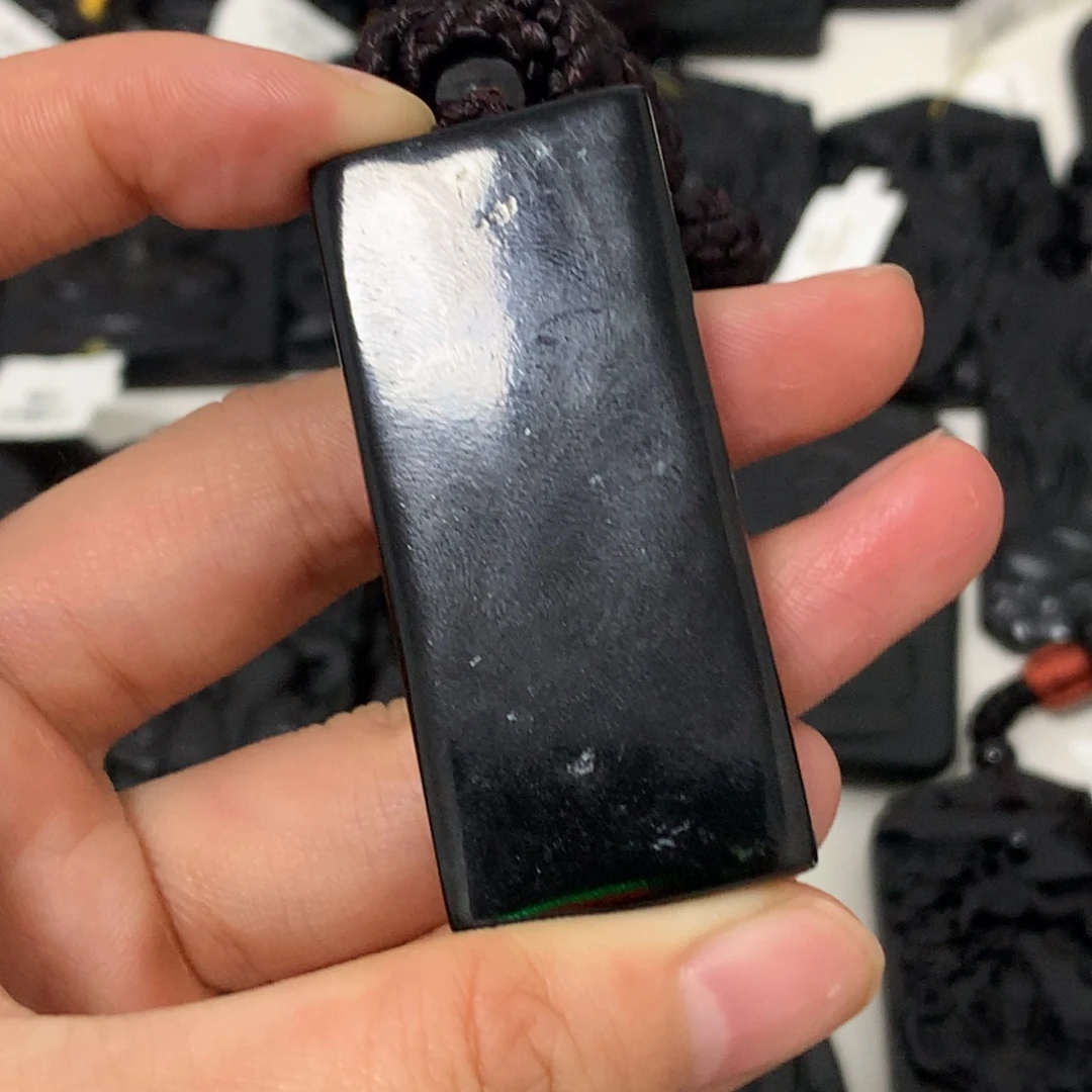 翡翠未镶嵌颈饰天然缅甸a货钢琴黑挂件