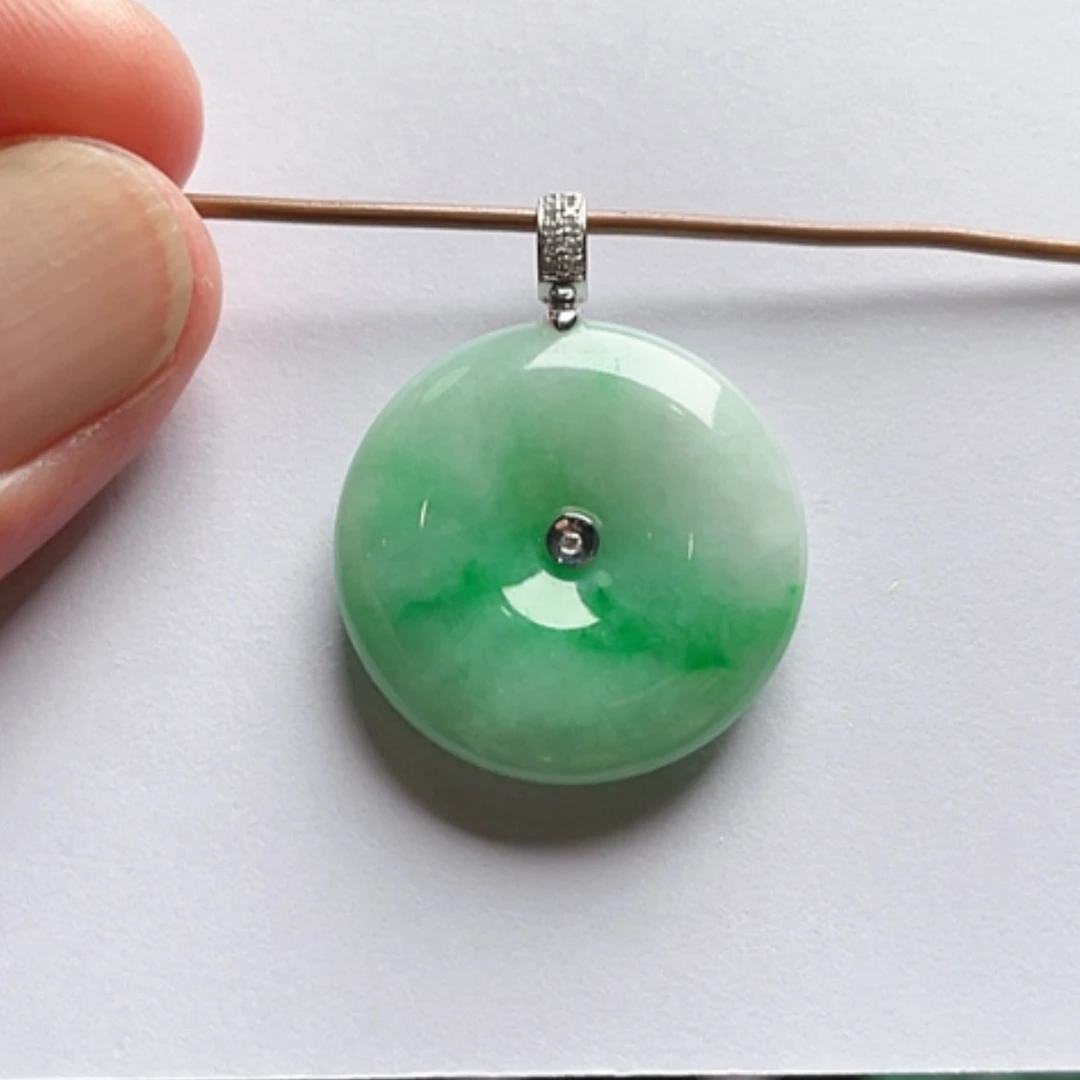 【闪购商品】翡翠18K金镶嵌吊坠(不含链)