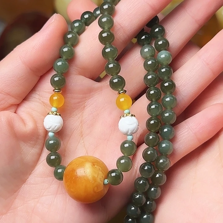 琥珀未镶嵌手链吊坠