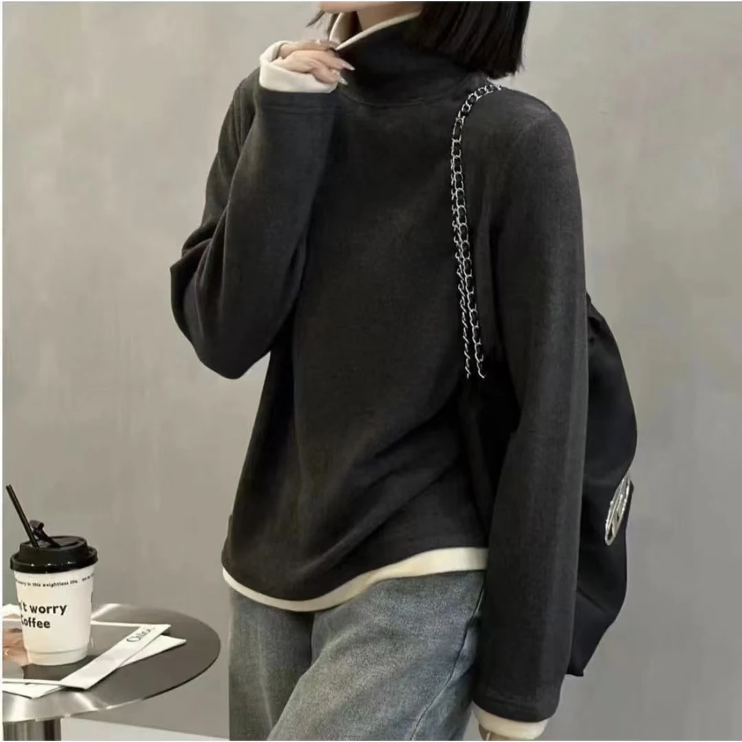 （小猪）双面德绒磨毛显瘦打底衫