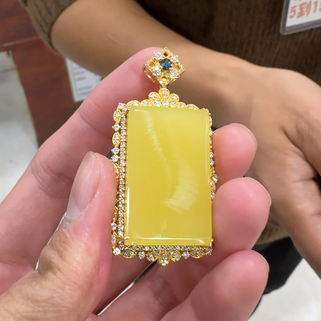 和田玉18K金镶嵌颈饰1129冰冰