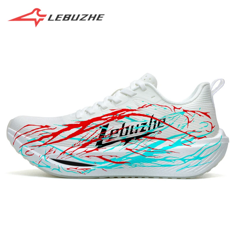 乐步者真碳板气垫鞋创意跑鞋情侣款运动鞋网面跑鞋训练缓震跑步鞋