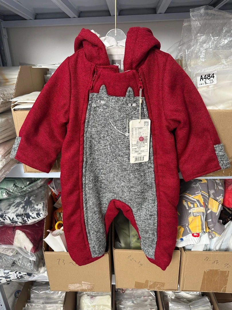 gb/好孩子捡漏好孩子品牌薄棉秋冬爬服红色保暖