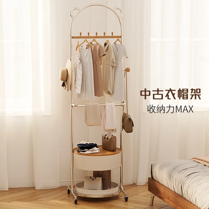 威展实木衣帽架落地衣帽架可移动卧室挂衣架新家入住必备家具