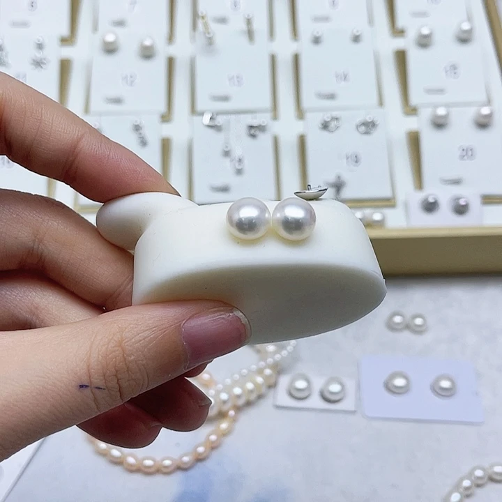 淡水珍珠耳饰银S925镶嵌小*