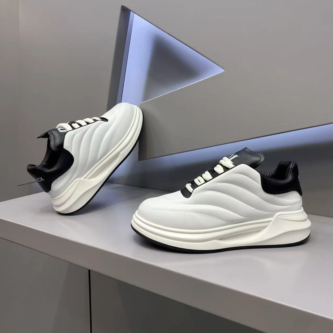 【皮鞋码】单棉同款皮面厚底系带男士时尚休闲潮鞋百搭潮流舒适款dl