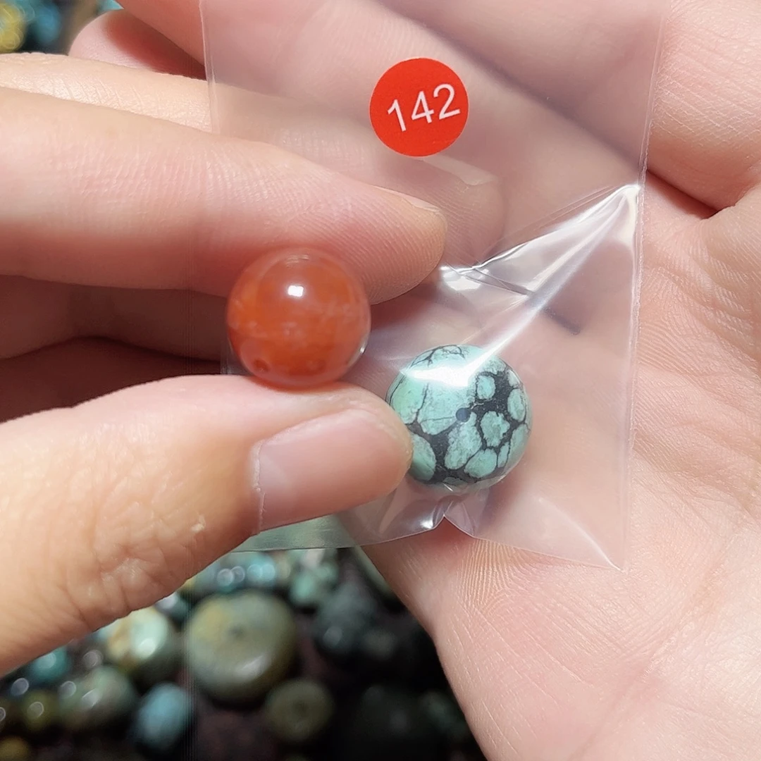 自***️玛瑙/玉髓未镶嵌圆珠桶珠老型手串！！