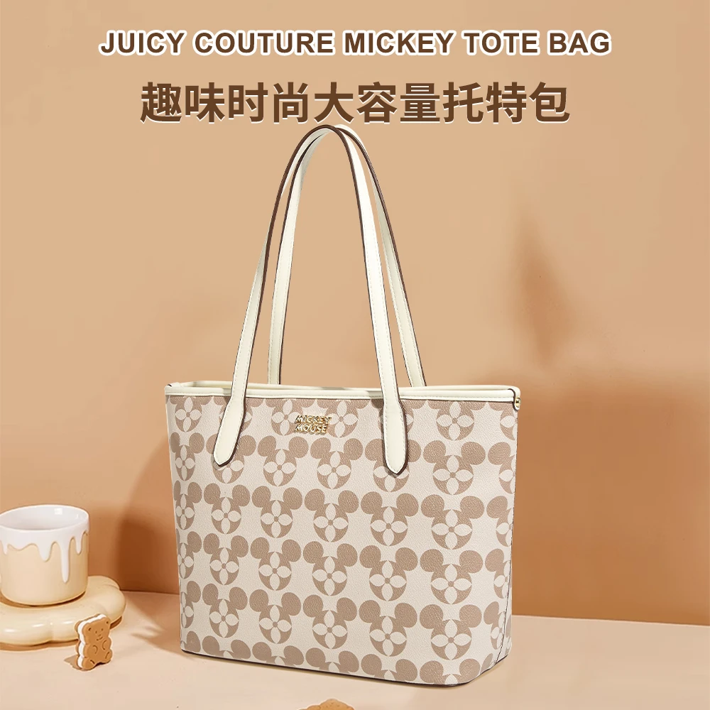 【Disney迪士尼正品】简约轻奢印花单肩包女士趣味小众百搭托特包