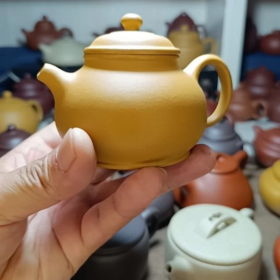 紫砂茶盘原矿黄金段泥高潘壶200cc半手工