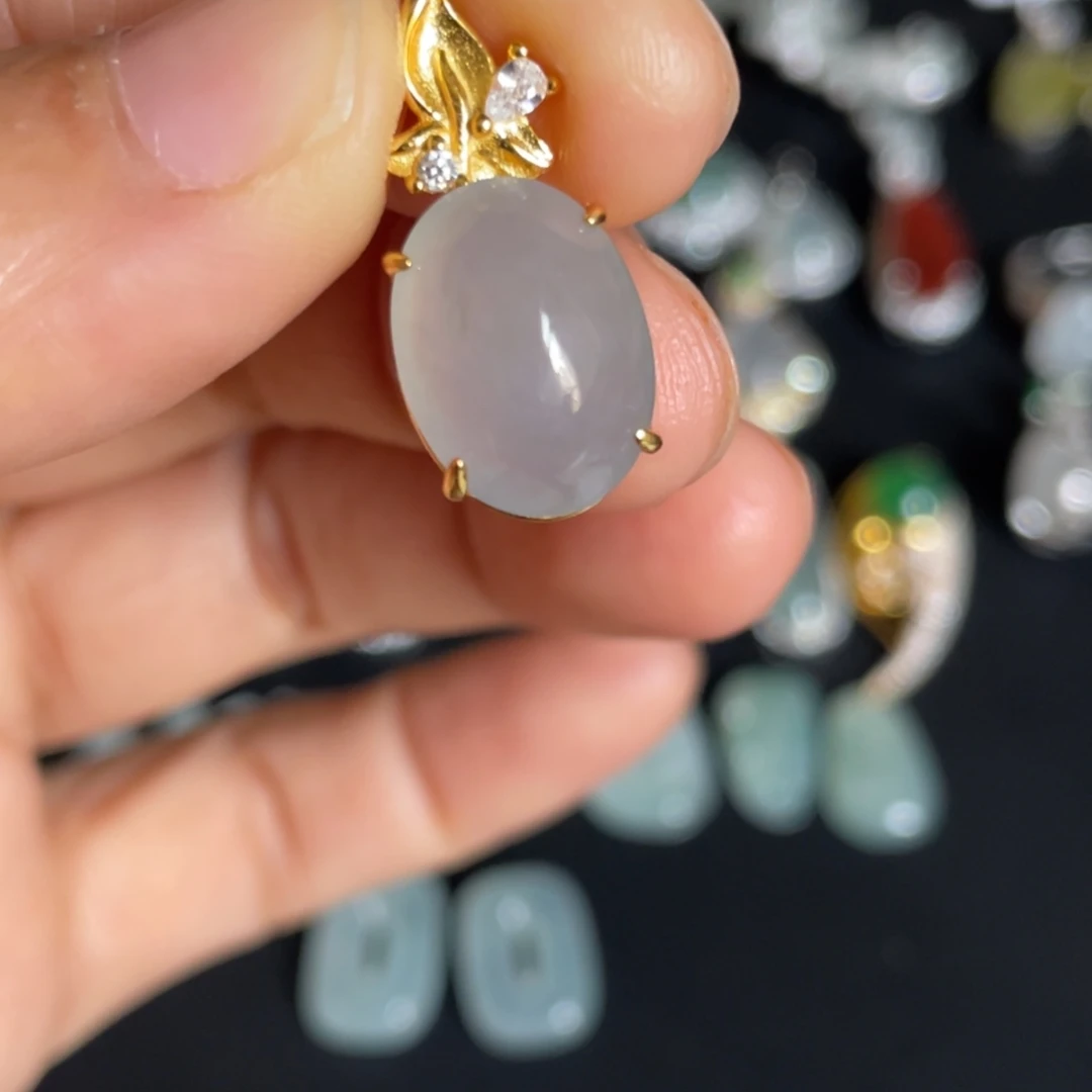 翡翠银S925镶嵌吊坠(不含链)